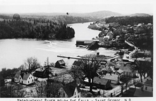 The Magaguadavic River, one of the rivers proposed to be the Saint Croix river described by Champlain. Charlotte County Archives, P662.066